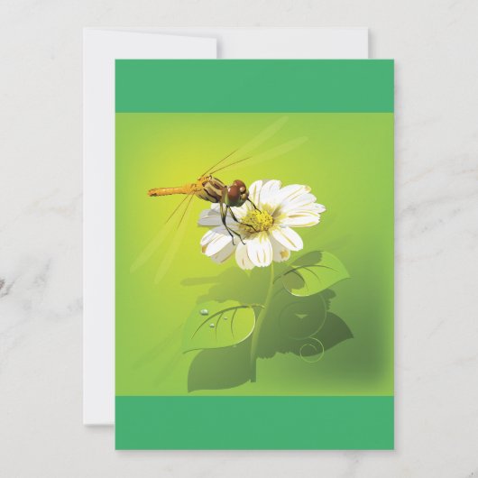 Libelle auf einer Blume Einladung (Vorderseite)