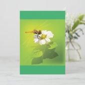 Libelle auf einer Blume Einladung (Stehend Vorderseite)