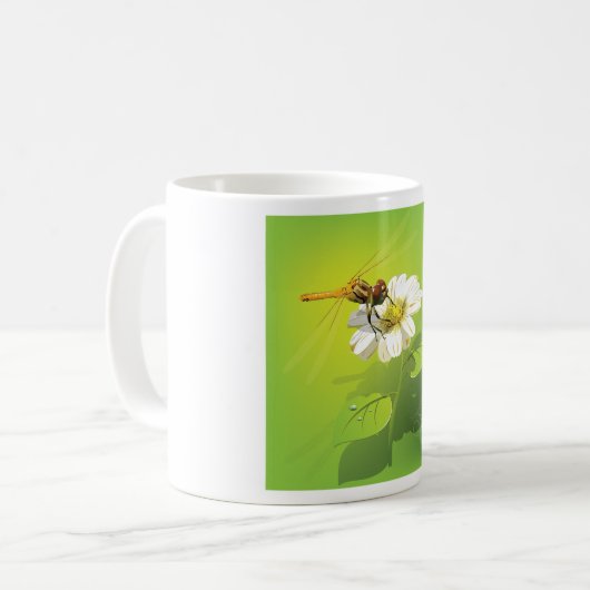 Libelle auf einer Blume Kaffee Tasse (Vorderseite Links)