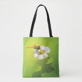 Libelle auf einer Blume Tasche (Vorderseite)
