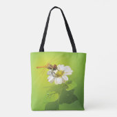 Libelle auf einer Blume Tasche (Rückseite)