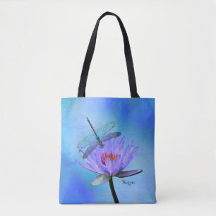 Libelle auf Seerosen-All-Over-Print-Tasche Tasche
