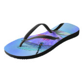 Libelle auf Wasserlilie Flip Flops Badesandalen (Schrägansicht)