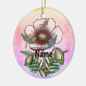Libelle Blasse Mohnblume  Keramik Ornament (Links)