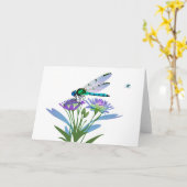 Libelle: Blues und Lila Karte (Gelbe Blume)