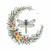 Libelle Boho Halbmond Friedenszeichen Hippie Dra Aufkleber (Vorderseite)