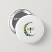 Libelle Boho Halbmond Friedenszeichen Hippie Dra Button (Vorne & Hinten)