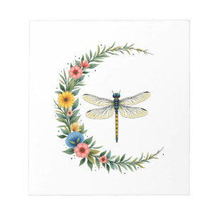 Libelle Boho Halbmond Friedenszeichen Hippie Dra Notizblock