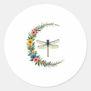 Libelle Boho Halbmond Friedenszeichen Hippie Dra Runder Aufkleber