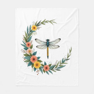 Libelle Boho Halbmond Friedenszeichen Hippie Libel Fleecedecke