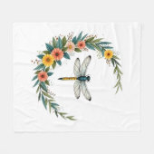 Libelle Boho Halbmond Friedenszeichen Hippie Libel Fleecedecke (Vorderseite (Horizontal))
