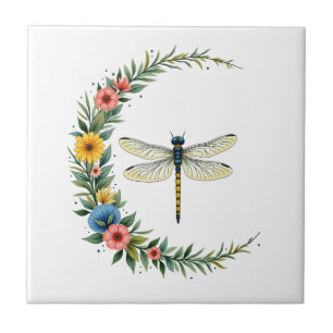 Libelle Boho Halbmond Friedenszeichen Hippie Libel Fliese