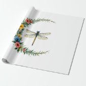 Libelle Boho Halbmond Friedenszeichen Hippie Libel Geschenkpapier (Ungerollt)