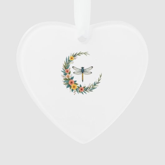 Libelle Boho Halbmond Friedenszeichen Hippie Libel Ornament (Vorderseite)