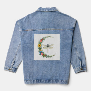 Libelle Boho Mondsichel Friedenszeichen Hippie Lib Jeansjacke