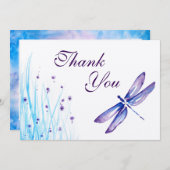 Libelle danken Ihnen Karten - blauer lila (Vorne/Hinten)