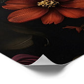 Libelle Dark Academia Druck, Düstere Blumen Garten Poster (Ecke)