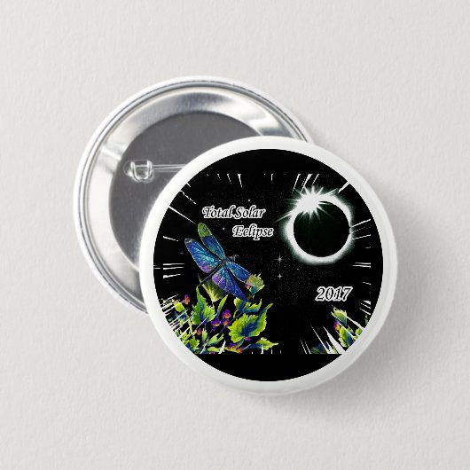 Libelle, die GesamtSonnenfinsternis 2017 Button (Vorne & Hinten)