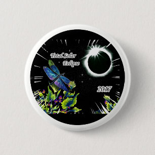 Libelle, die GesamtSonnenfinsternis 2017 Button