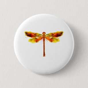 Libelle, Firefly, Aquarell, Insekt, Orange Button