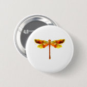 Libelle, Firefly, Aquarell, Insekt, Orange Button (Vorne & Hinten)