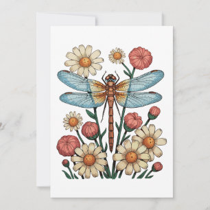Libelle Floral Cottagecore Garten Blumen Natur Einladung