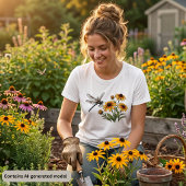 Libelle & Gelbe Wildblumen Tri-Blend Shirt