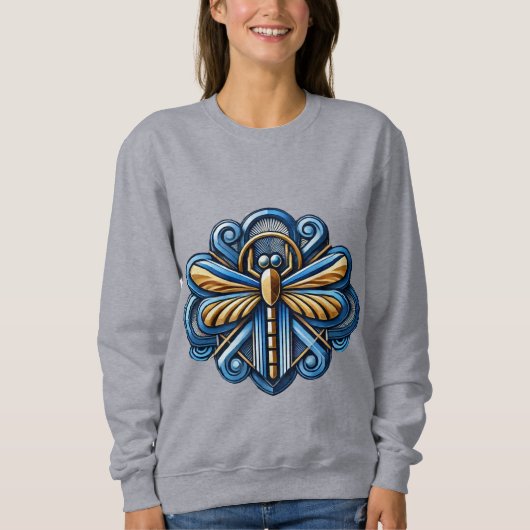Libelle Geometrische Natur Eleganz Art Deco✨ Sweatshirt (Vorderseite)