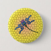 Libelle im dreifachen bunten Button (Vorderseite)