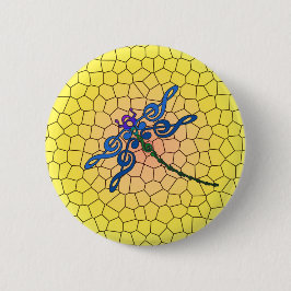 Libelle im dreifachen bunten Button