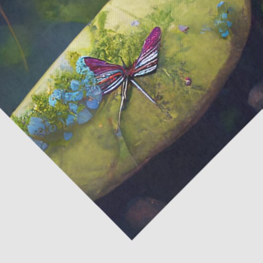 Libelle im farbenfrohen Garten Seidenpapier (Detail)