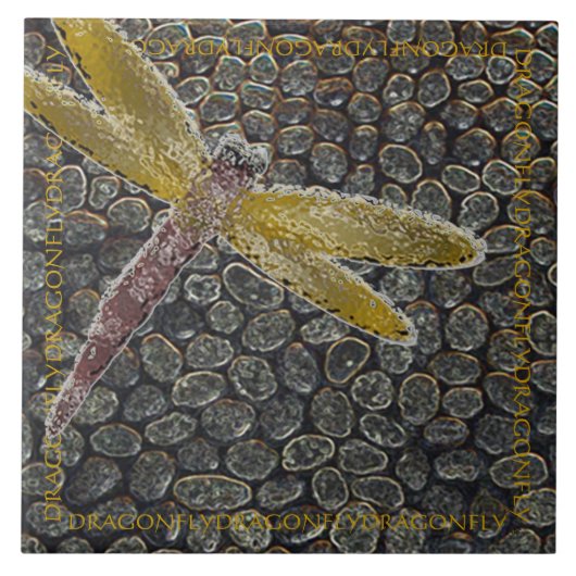 Libelle im Flug Fliese (Vorderseite)