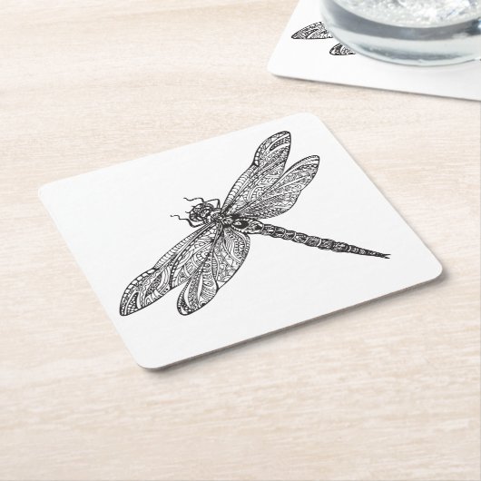 Libelle in der Art Rechteckiger Pappuntersetzer (angewinkelt)