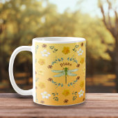 Libelle in Gold, Grün, Gelb Kaffeetasse