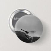 Libelle in Graustufen auf einem runden Knopf Button (Vorne & Hinten)