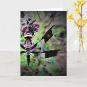 Libelle, Karte (Gelbe Blume)