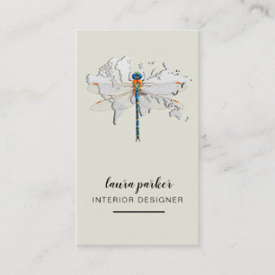 Libelle Kreativer Designer Natur Weltkarte Visitenkarte