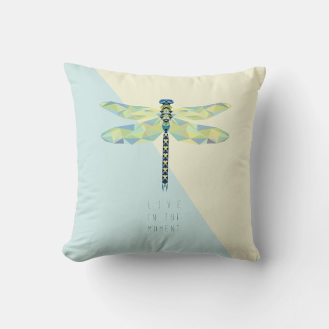 Libelle leben im Moment Kissen (Vorderseite)