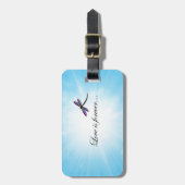 Libelle "LIEBE ist Forever " Gepäckanhänger (Vorderseite vertikal)