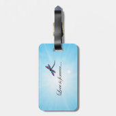 Libelle "LIEBE ist Forever " Gepäckanhänger (Rückseite vertikal)