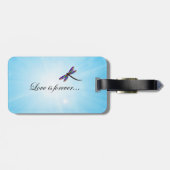 Libelle "LIEBE ist Forever " Gepäckanhänger (Rückseite horizontal)