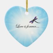 Libelle "LIEBE ist Forever " Keramik Ornament (Vorne)