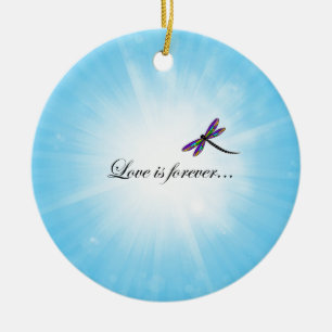 Libelle "LIEBE ist Forever " Keramikornament