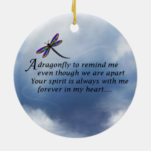 Libelle "LIEBE ist Forever " Keramikornament (Hinten)