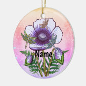 Libelle Lila Mohnblume Keramik Ornament (Links)