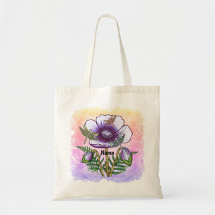 Libelle Lila Mohnblume Tragetasche