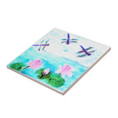 Libelle, Lilien-Blumen-Teich-Malerei Fliese (Seite)
