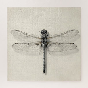 Libelle Metallisch Detaillierte Vintage-Entomologi Puzzle