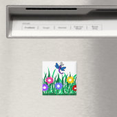 Libelle mit Blume-Magnet Magnet (In Situ (Geschirrspüler))