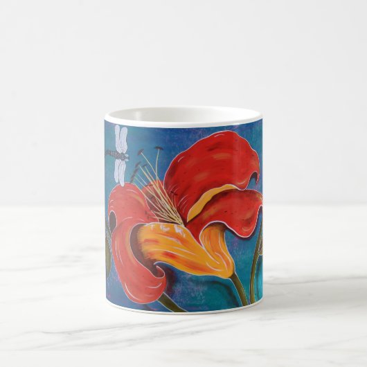 Libelle mit der Lilien-Kaffee-Tasse Kaffeetasse (Mittel)